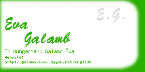 eva galamb business card